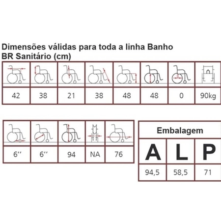 Cadeira de Banho BR Sanitário Jaguaribe