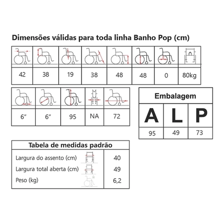 Cadeira de Banho Pop RI Jaguaribe