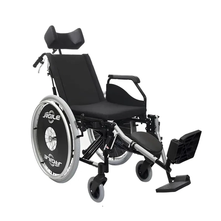 Cadeira de Rodas Ágile Reclinável Preta Jaguaribe 44cm