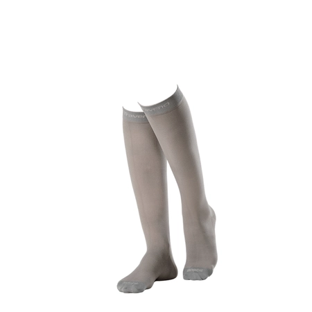 Meia 3/4 Sigvaris para Viagem Traveno Cinza G