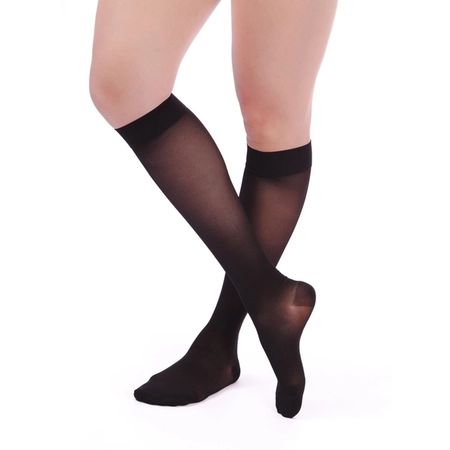Meia 3/4 Sigvaris 20-30mmHg Ever Sheer Preto 782 Normal G (Ponteira Fechada)