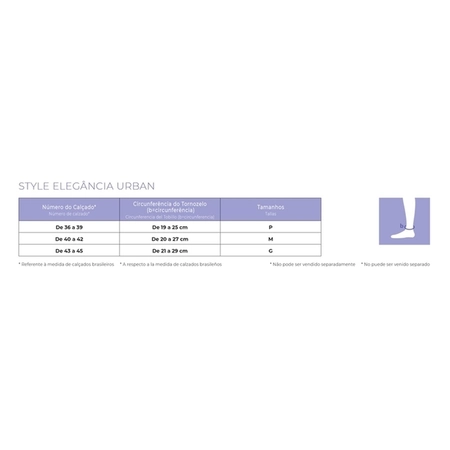 Meia 3/4 Sigvaris 15-20mmHg Urban 193B Azul Marine M