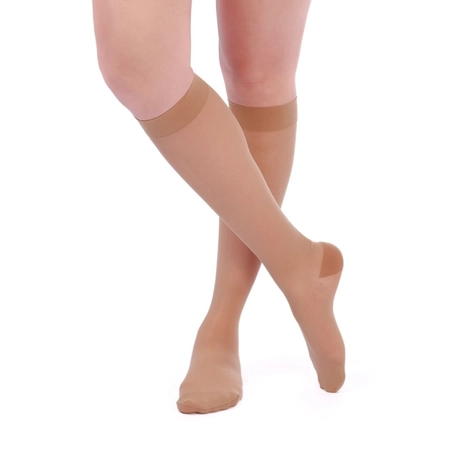Meia 3/4 Sigvaris 20-30mmHg Ever Sheer Caramelo 782 Normal G (Ponteira Fechada)