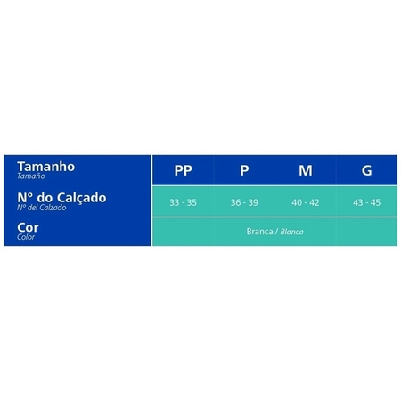 Meia Sigvaris Pró 3/4 15-20mmHg Branca PP (33-35)