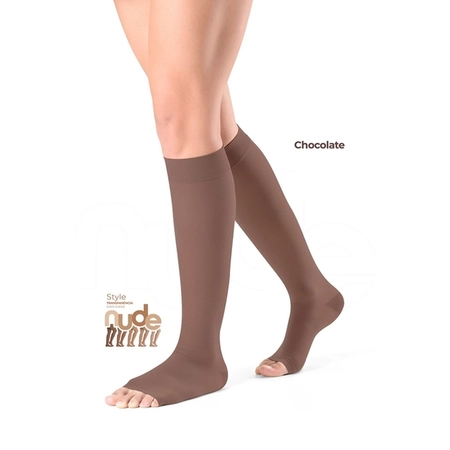Meia Sigvaris Ever Sheer Nude 20-30 mmHg, 3/4 Chocolate M2