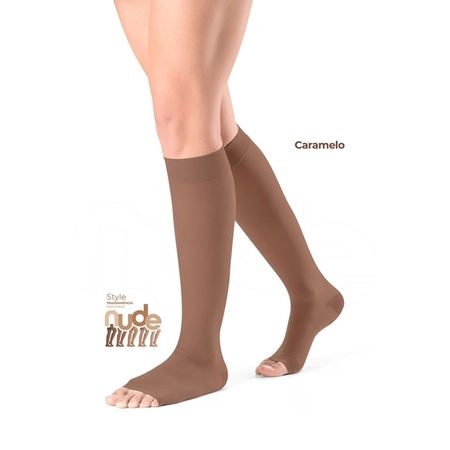 Meia Sigvaris Ever Sheer Nude 20-30 mmHg, 3/4 Caramelo M3