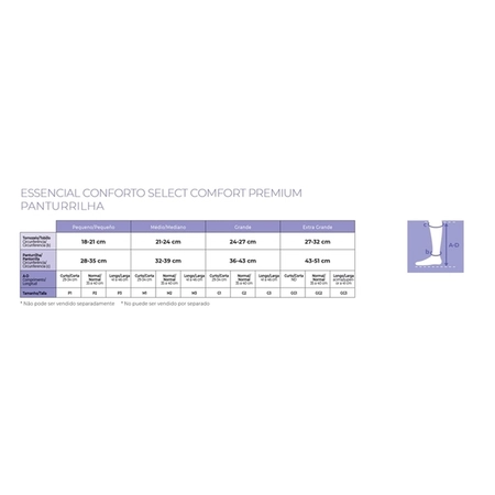 Meia Sigvaris Select Comfort, 20-30 mmHg, 3/4 Natural P3 (Ponteira Fechada)