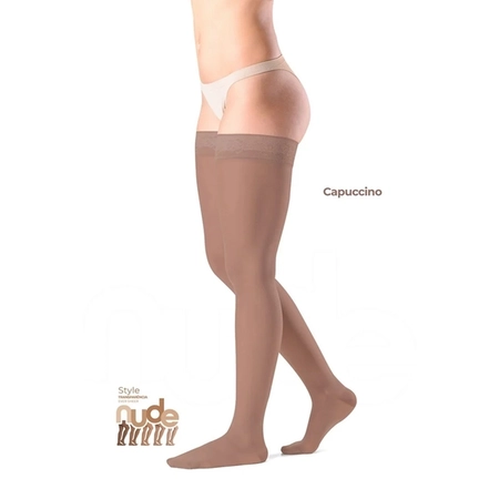 Meia Sigvaris Ever Sheer Nude 20-30 mmHg, 7/8 Capuccino M3 (Ponteira Fechada)