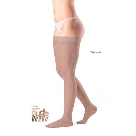 Meia Sigvaris Ever Sheer Nude 20-30 mmHg, 7/8 Vanila P2 (Ponteira Fechada)