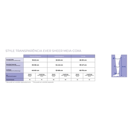 Meia Sigvaris Ever Sheer Nude 20-30 mmHg, 7/8 Vanila P2 (Ponteira Fechada)