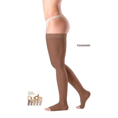 Meia Sigvaris Ever Sheer Nude 20-30 mmHg, 7/8 Caramelo M2