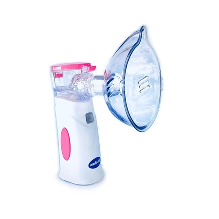 Inalador Medicate Mesh Colors c/Bateria Recarregável + Cabo USB (MD4600RS) Rosa