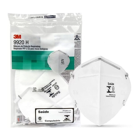 Máscara Descartável 3M - PFF2 (Equivalente N95) 9920H