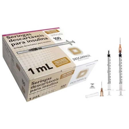 Seringa Insulina C/ Agulha 1,0cc Descarpack 13 x 4,5 - Unidade