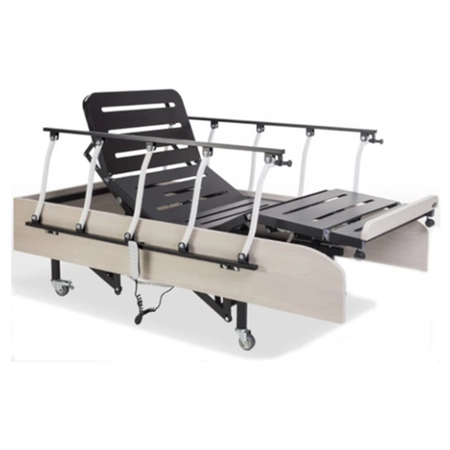 Cama Poltrona Articulada Motorizada, 3 Movimentos, Regulagem de Altura, com Rodas e Grade Pilati Marfim