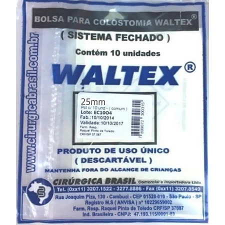 Bolsa Colostomia Waltex 25mm c/10