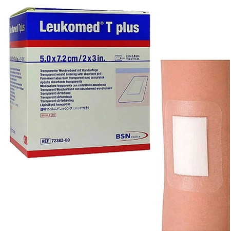 Leukomed T Plus Curativo Filme Transparente Com Compressa Central Estéril  5X7,2Cm - 72382-00