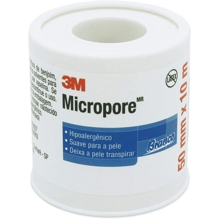 Fita Micropore Branco 50mm x 10m - 3M