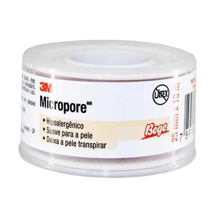 Fita Micropore Bege 25mm x 10m - 3M