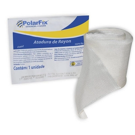 Atadura Rayon Esteril Polarfix 7,5cm x 5m