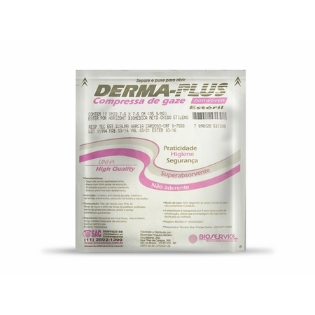 Compressa de Gaze Estéril Derma Plus - Pacote C/ 10 unidades