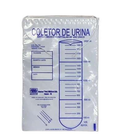 Coletor de Urina 2L c/ cordão Adulto c/100 unidades Maxicor