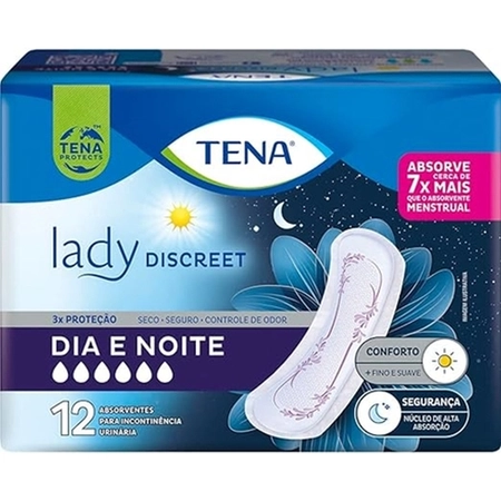 Absorvente Tena Lady Discreet Dia e Noite c/12