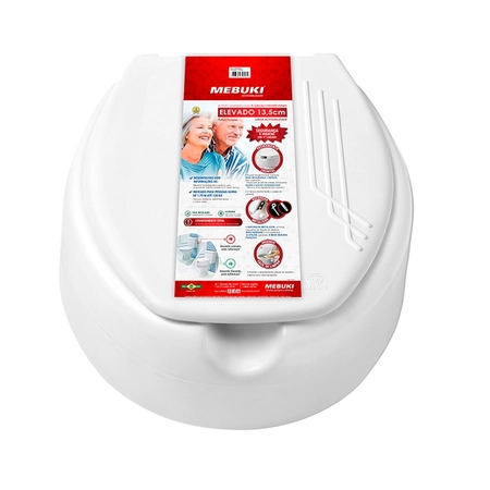 Assento Sanitario Elevado c/tampa Mebuki - 13,5cm