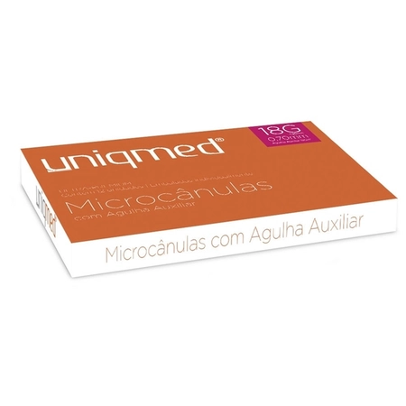 Microcânula c/ Agulha Auxiliar 23G Uniqmed 25Gx40mm c/12 unidades