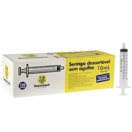 Seringa Descartável S/Agulha 10cc Descarpack Slip