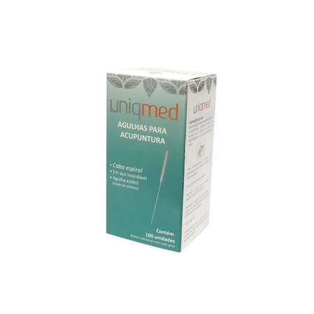 Agulha para Acupuntura 0,25x0,30 Uniqmed - caixa c/100 unidades