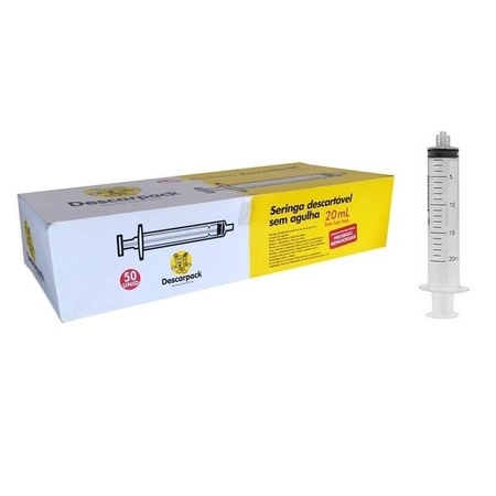 Seringa Descartável S/Agulha 20cc Descarpack Slip