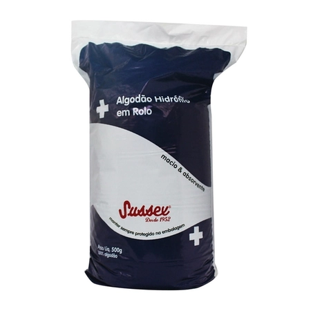 Algodão Hidrófilo Rolo 500g Sussex