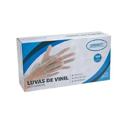 Luva Vinil Supermedy com Talco c/100 unidades Tam.G
