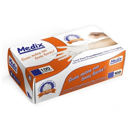 Luva Latex Com Pó Medix P C/100 Unidades