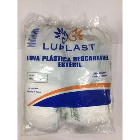 Luva Plástica Luplast Estéril c/100