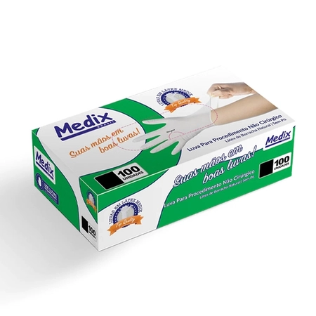 Luva Latex Sem Pó Medix P C/100 Unidades