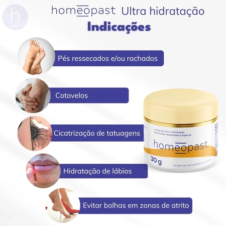 Creme Homeopast Ultra Hidratação Pés Pele Áspera ou Ressecada