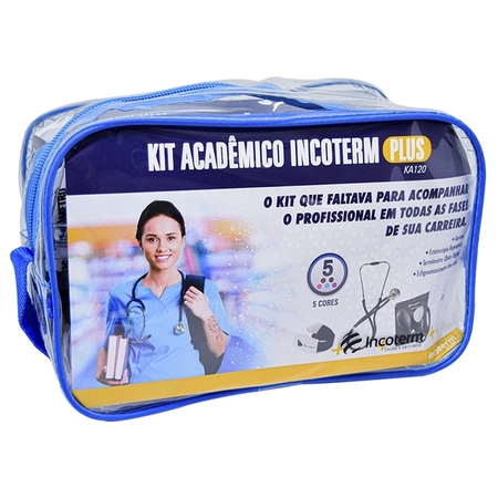Kit Acadêmico Plus Incoterm Transparente K120 Azul