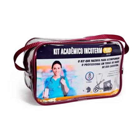 Kit Acadêmico Plus Incoterm Transparente K120 Bordô