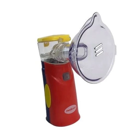 Inalador Medicate Mesh Colors Kids c/Bateria + Cabo USB (MD4700) Vermelho