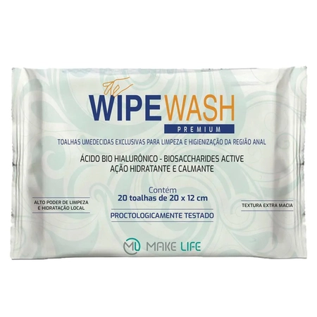 Toalhas Umedecidas Wipe Wash Premium 20x12cm C/20
