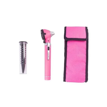Otoscópio Fibra Óptica Colors Rosa C/ Estojo Macio Medicate (MD7100RS)