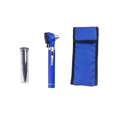 Otoscópio Fibra Óptica Colors Azul C/ Estojo Macio Medicate (MD7100AZ)
