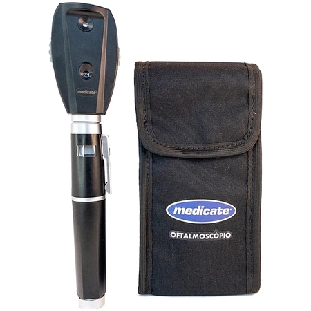 Oftalmoscópio LED Medicate C/ Estojo Macio MD8100 Preto