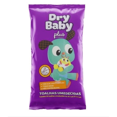 Toalhinhas Umedicidas Dry Baby Plus 19,5 x 15 cm - c/ 50 unidades