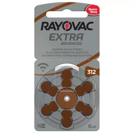 Bateria Auditiva Rayovac Extra 312 C/6 (312AUX-6XEBRA)