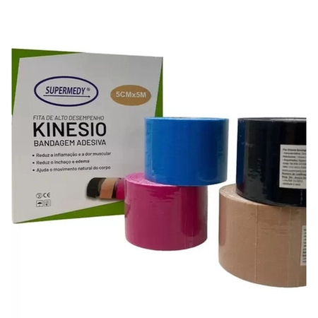 Bandagem Adesiva Kinesio Supermedy 5x5m Preto