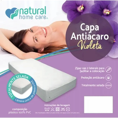 Capa para Colchão Solteiro Natural PVC Antiácaro 0,90x1,90 (020S-LC)