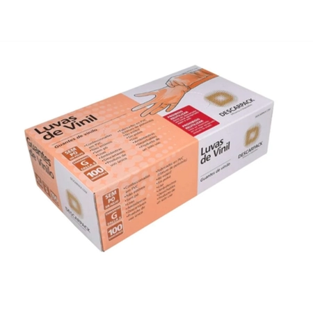Luva de Vinil Sem Pó Descarpack C/100 G